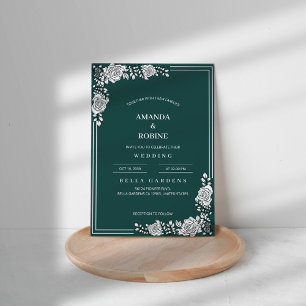 Einladung zur Hochzeit von Grün und Weiß