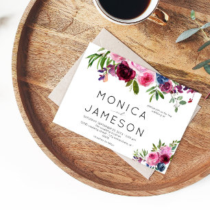 Einladung zur Hochzeit von heißen rosa und blauen