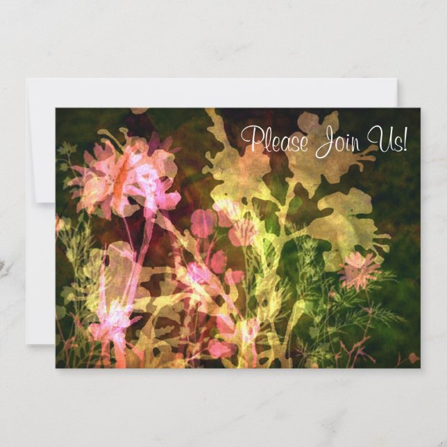 Einladung zur Hochzeit von hellen Blumen (Vorderseite)