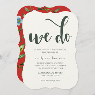 Einladung zur Hochzeit von hübscher Roter Flora