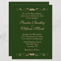 Einladung zur Hochzeit von Hunter Green und Gold