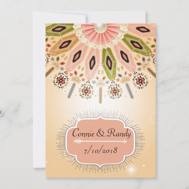 Einladung zur Hochzeit von Indianern (Vorderseite)