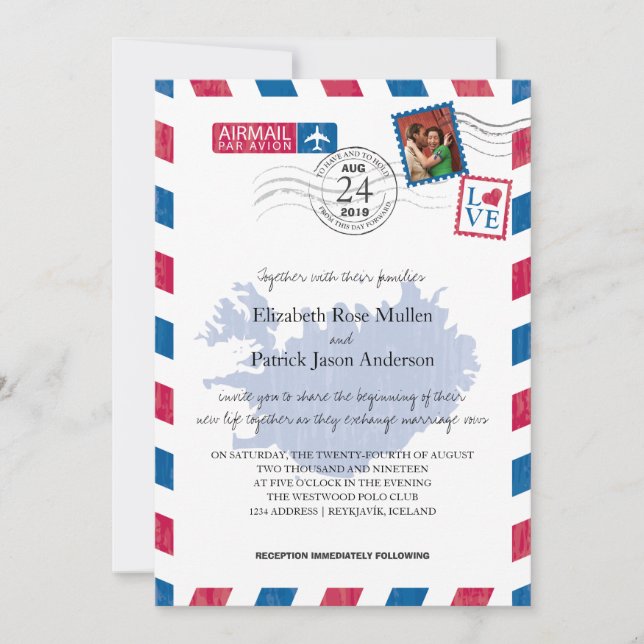 Einladung zur Hochzeit von Island (Vorderseite)