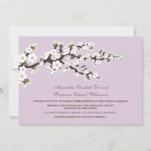 Einladung zur Hochzeit von Kirschblüten (lila)