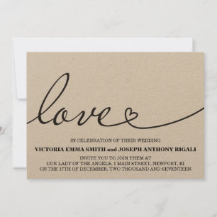 Einladung zur Hochzeit von Lieben - Kraftpapier