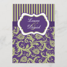 Einladung zur Hochzeit von lila, grünen und weißen