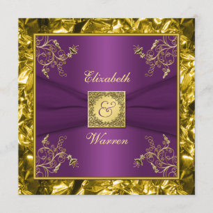 Einladung zur Hochzeit von lila und Goldfloralen M