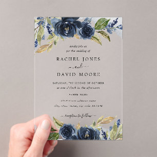 Einladung zur Hochzeit von Marineblau