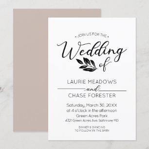 Einladung zur Hochzeit von Minimal Branch