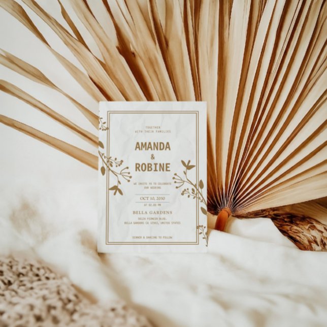 Einladung zur Hochzeit von Minimalistischem Gold (Von Creator hochgeladen)