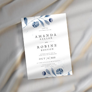 Einladung zur Hochzeit von Minimalistischen Blauen