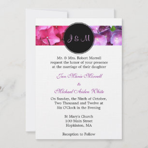Einladung zur Hochzeit von Monogram Hydrangea