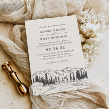 Einladung zur Hochzeit von Mountain Sketch