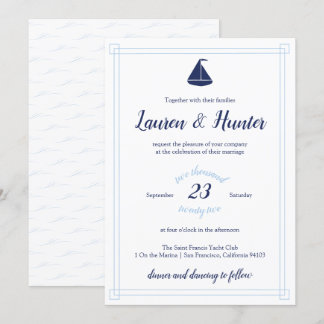 Einladung zur Hochzeit von Nautical Sailboat