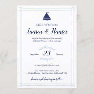 Einladung zur Hochzeit von Nautical Sailboat