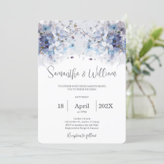 Einladung zur Hochzeit von Navy Blue Floral
