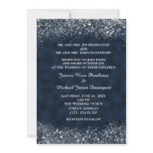Einladung zur Hochzeit von Navy Blue und White Sta