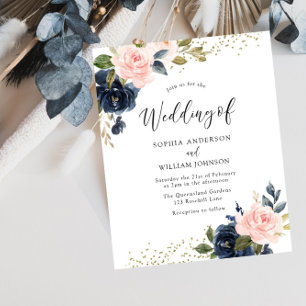 Einladung zur Hochzeit von Navy & Blush