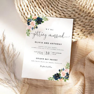 Einladung zur Hochzeit von Navy & Blush Pink