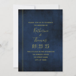 Einladung zur Hochzeit von Navy & Gold Regal