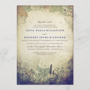 Einladung zur Hochzeit von Navy Rustic Woodland