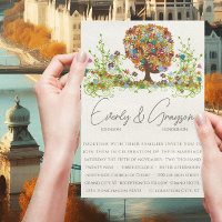 Einladung zur Hochzeit von Orange Coral Forest Sid