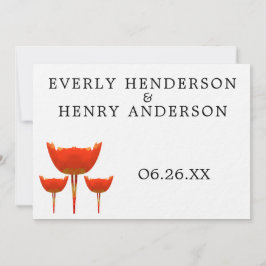 Einladung zur Hochzeit von Orange & Gray Poppy But