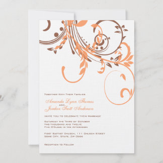 Einladung zur Hochzeit von Orange und Braun