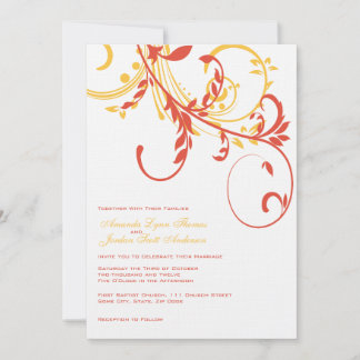 Einladung zur Hochzeit von Orange und Gelb