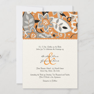 Einladung zur Hochzeit von Orange und Gray Fall Fl
