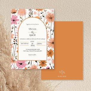Einladung zur Hochzeit von Peach floral Arch