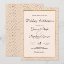 Einladung zur Hochzeit von Peach und Gold