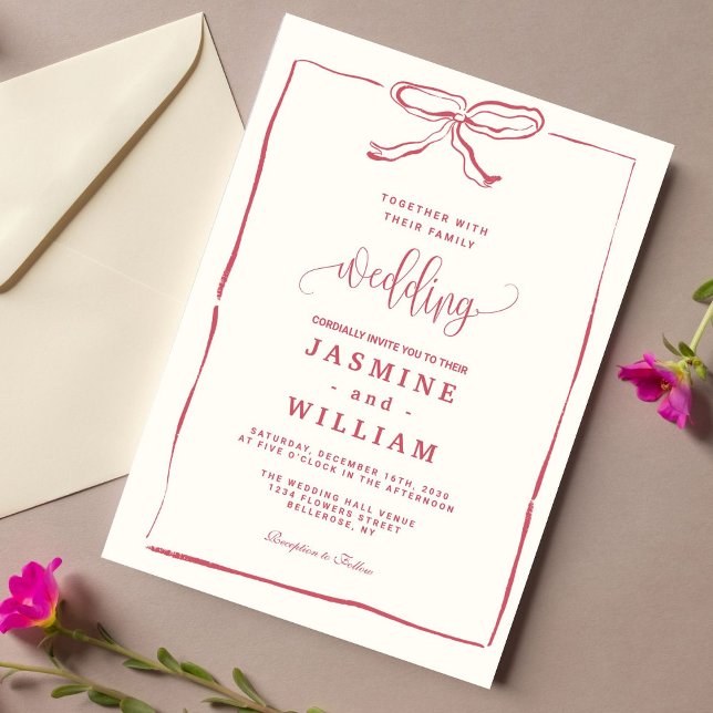 Einladung zur Hochzeit von Pink Bow (Von Creator hochgeladen)