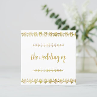 Einladung zur Hochzeit von Posh Gold Border