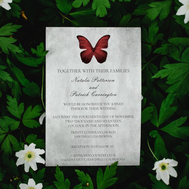 Einladung zur Hochzeit von Red Butterfly (Red Butterfly Wedding Invitation)