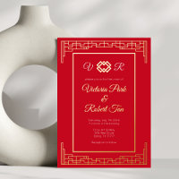 Einladung zur Hochzeit von Red Gold Foil