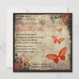 Einladung zur Hochzeit von Red Vintag Butterfly