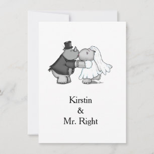 Einladung zur Hochzeit von Rhino und Hippo