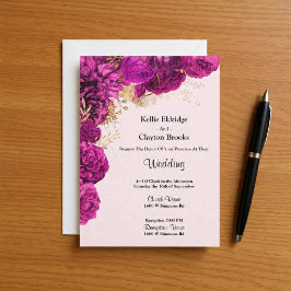 Einladung zur Hochzeit von Rosa und Gold