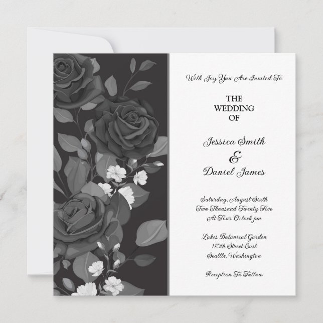 Einladung zur Hochzeit von Rose (Vorderseite)