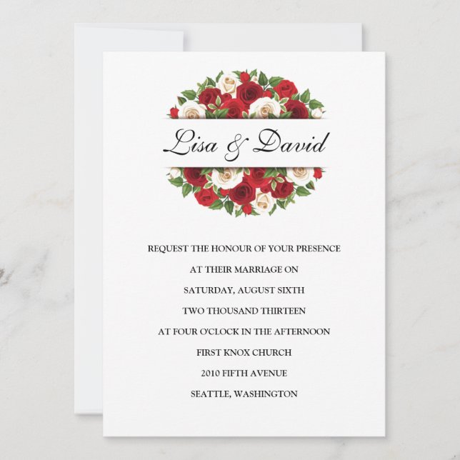 Einladung zur Hochzeit von Rose (Vorderseite)