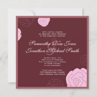Einladung zur Hochzeit von Rose - Burgund & Rosa B