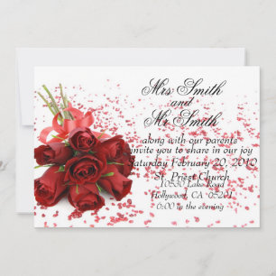 Einladung zur Hochzeit von rote Rosen