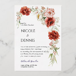 Einladung zur Hochzeit von rote Rosen