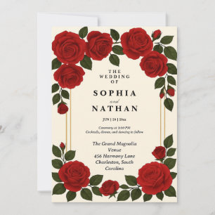 Einladung zur Hochzeit von Rote Rosen nach Ihren W
