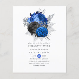 Einladung zur Hochzeit von Royal Blue, Black and S Flyer