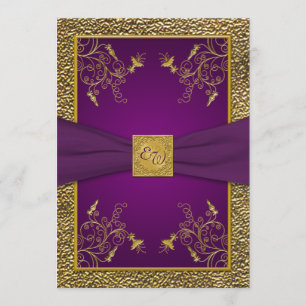 Einladung zur Hochzeit von Royal Lila und Gold Mon