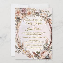 Einladung zur Hochzeit von Rustikal Blush