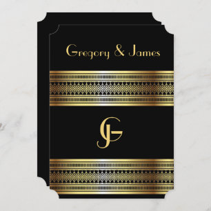 Einladung zur Hochzeit von Schwarz und Gold