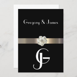 Einladung zur Hochzeit von Schwarz und Gold